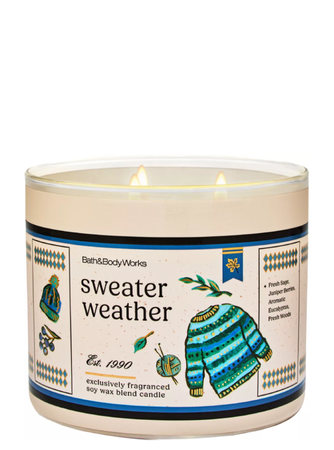 Bath & Body Works Sweater Weather 3-Wick Scented Candle