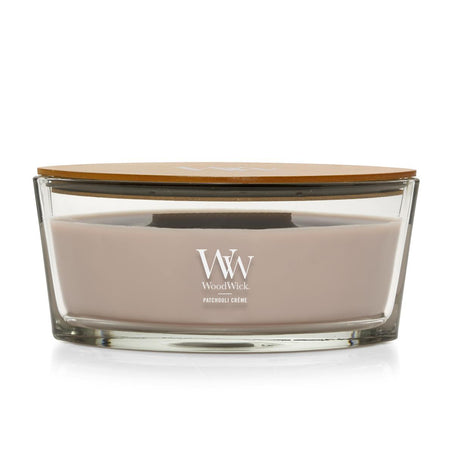 Woodwick Patchouli Creme Ellipse Jar Scented Candle
