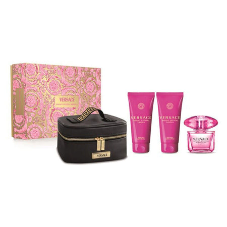 EDP and Shower Gel And Body Lotion And Bag فيرساتشي Bright Crystal Set EDP 100 مل / 100 مل / 10 مل