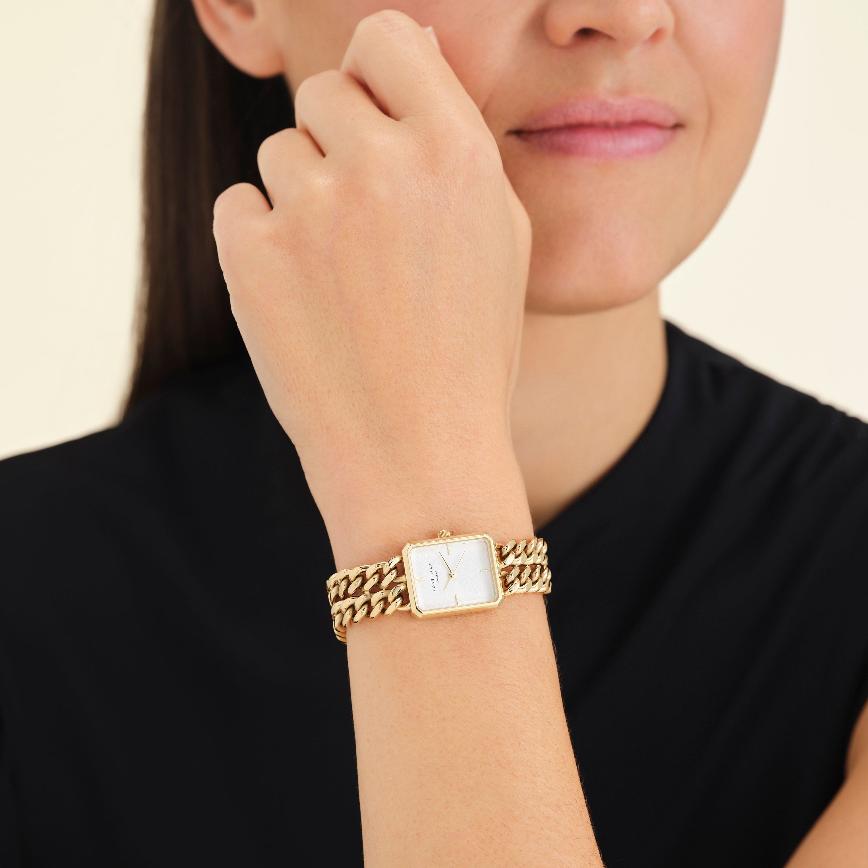 ساعة روزفيلد Studio Double Chain Black Gold