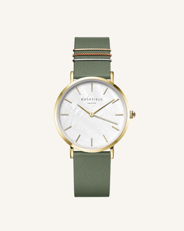 Rosefield West Village Olive Green Watch