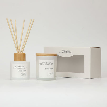 طقم هدية فرنش كونكشن Sea Salt and Coconut Candle And Diffuser Set
