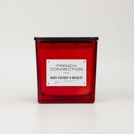 شمعة معطرة فرنش كونكشن Cherry and Merlot Square Jar