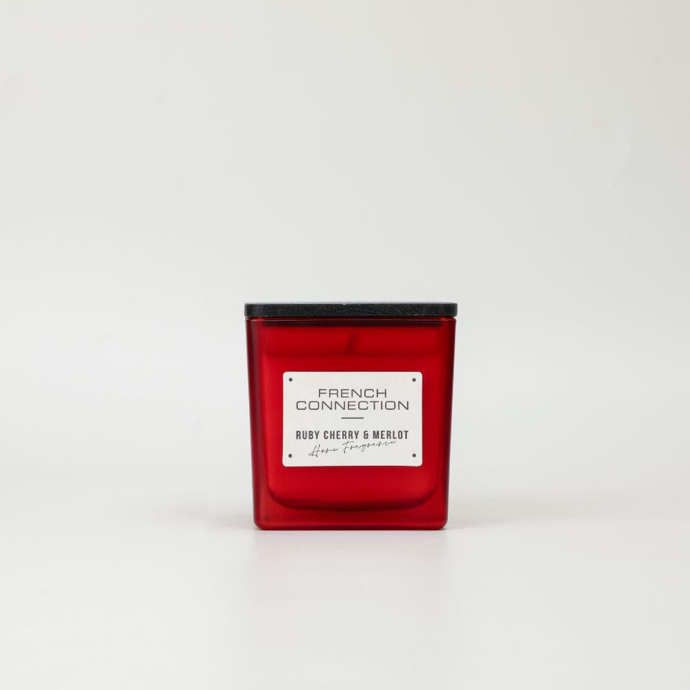 French Connection Cherry and Merlot Square Jar Scented Candle