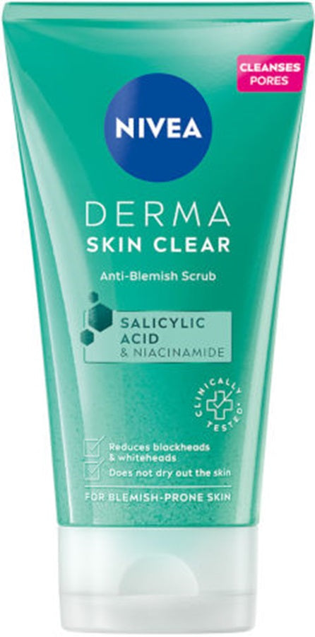 Nivea Derma Skin Clear Anti Blemish Scrub Exfoliator