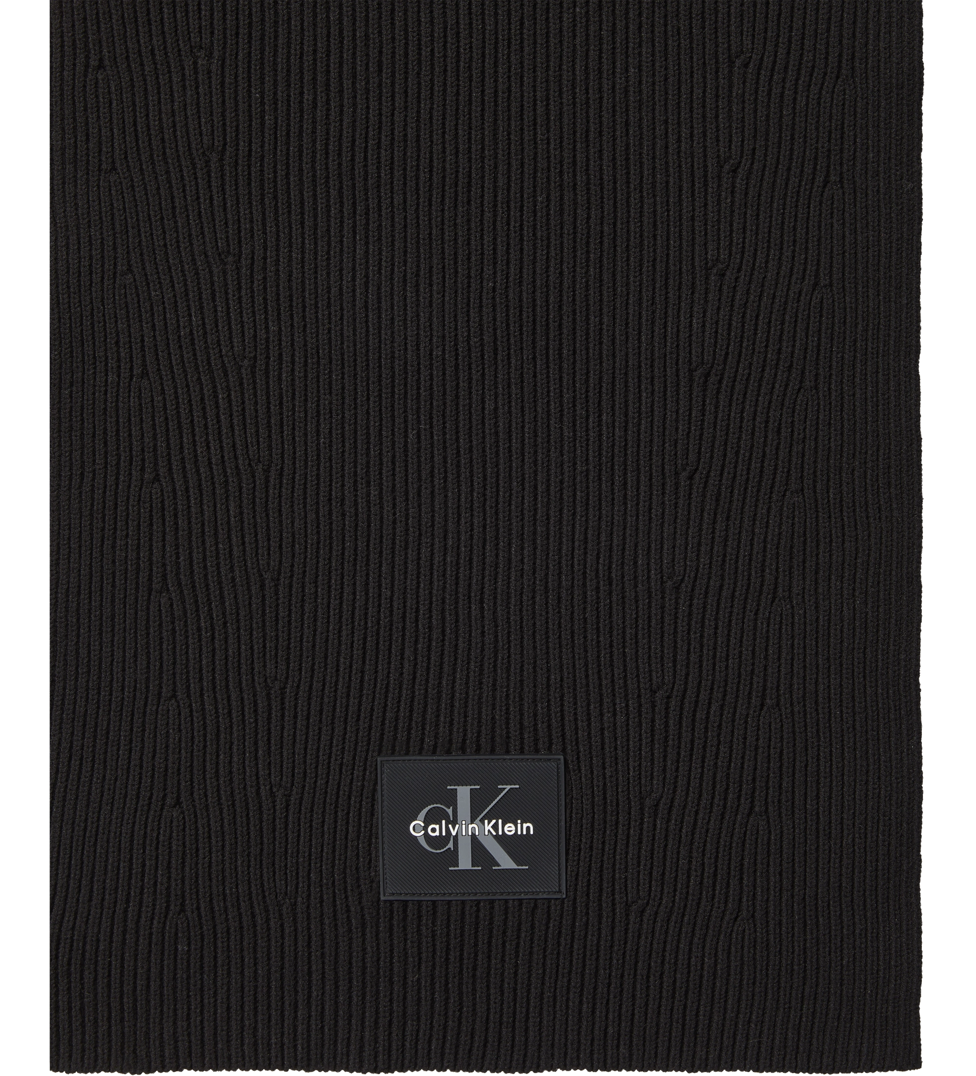 Calvin Klein Monologo Patch Rib Knit Scarf