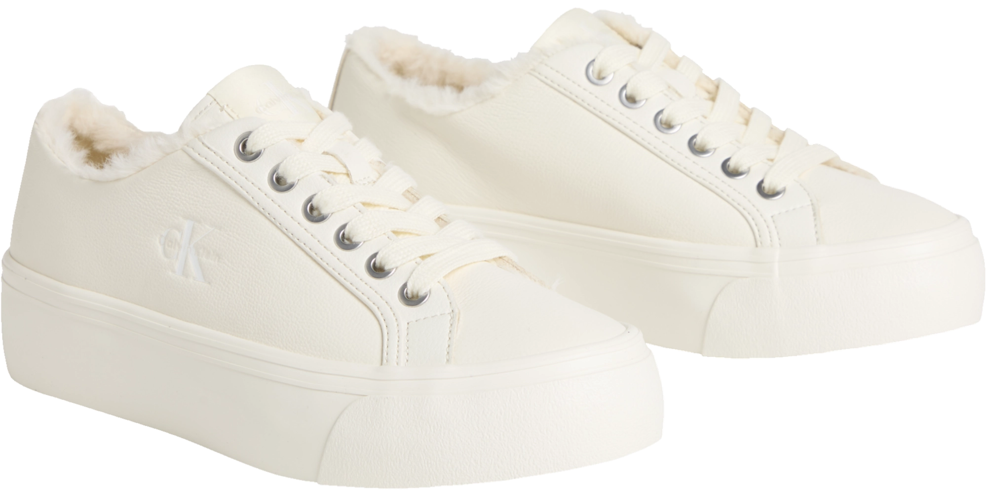 Calvin Klein Vulc Flatf Laceup Lth Fur Sneaker