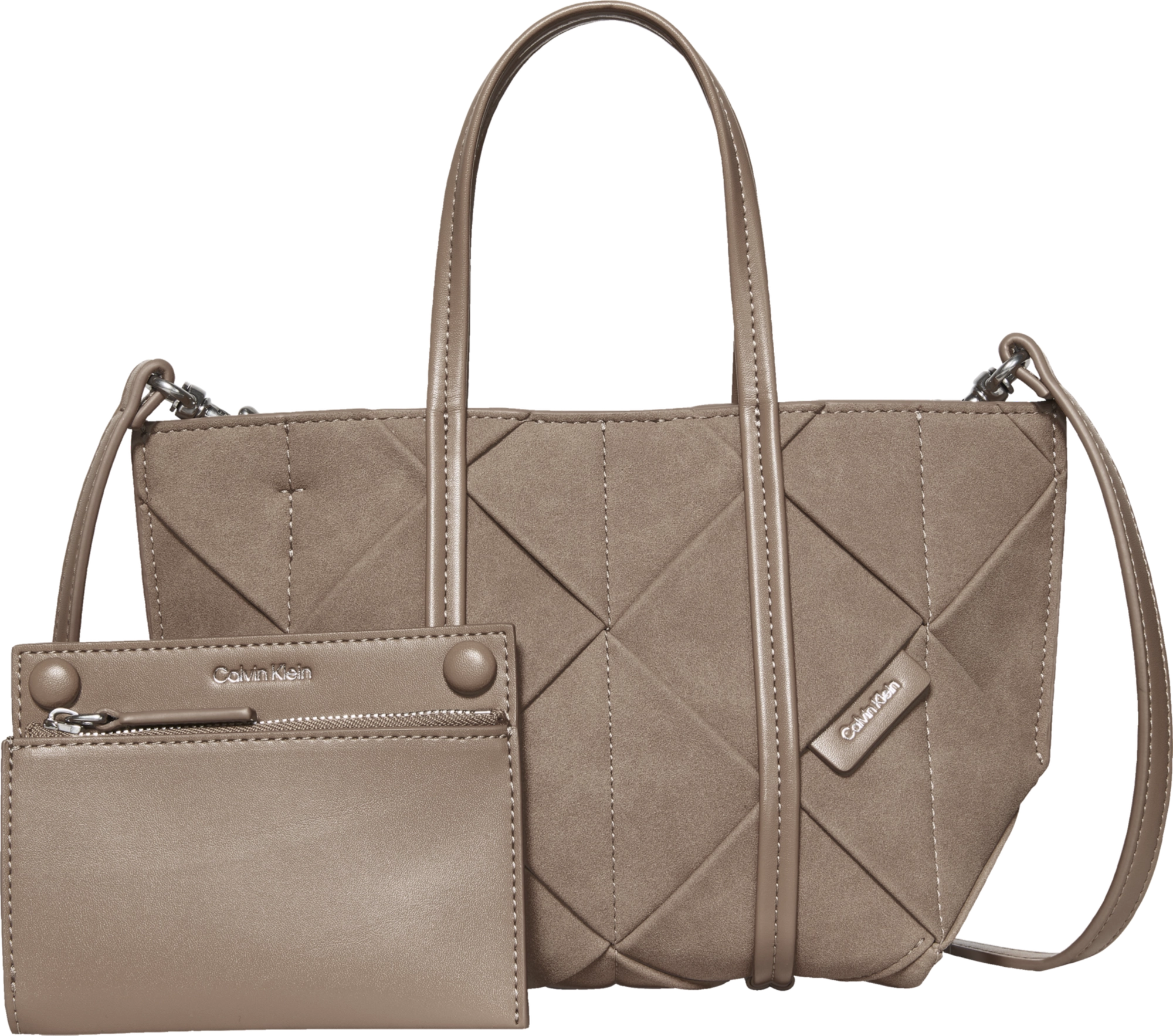 حقيبة كالفين كلاين Woven Sueded Mini Tote Crossbody