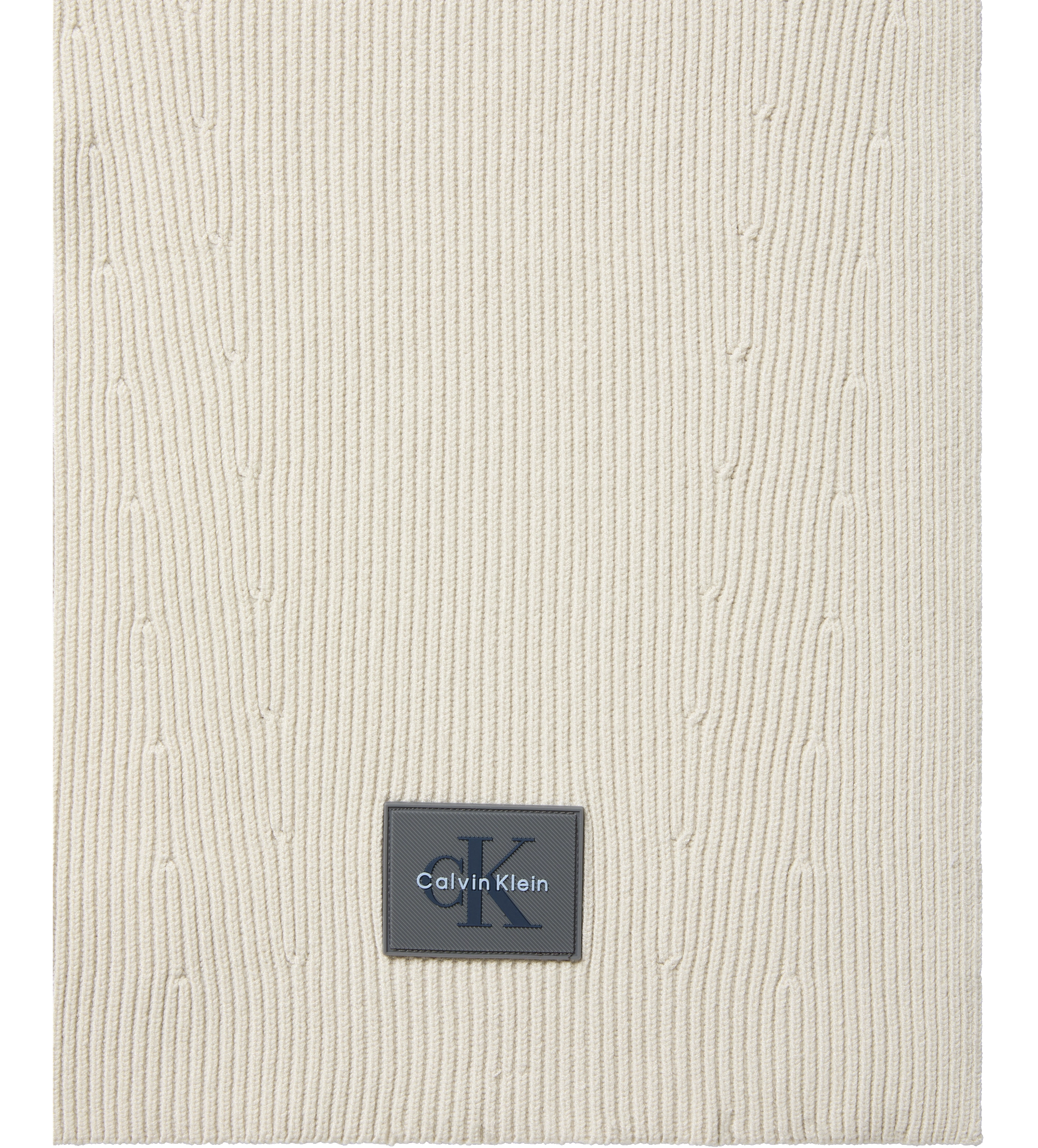 Calvin Klein Monologo Patch Rib Knit Scarf