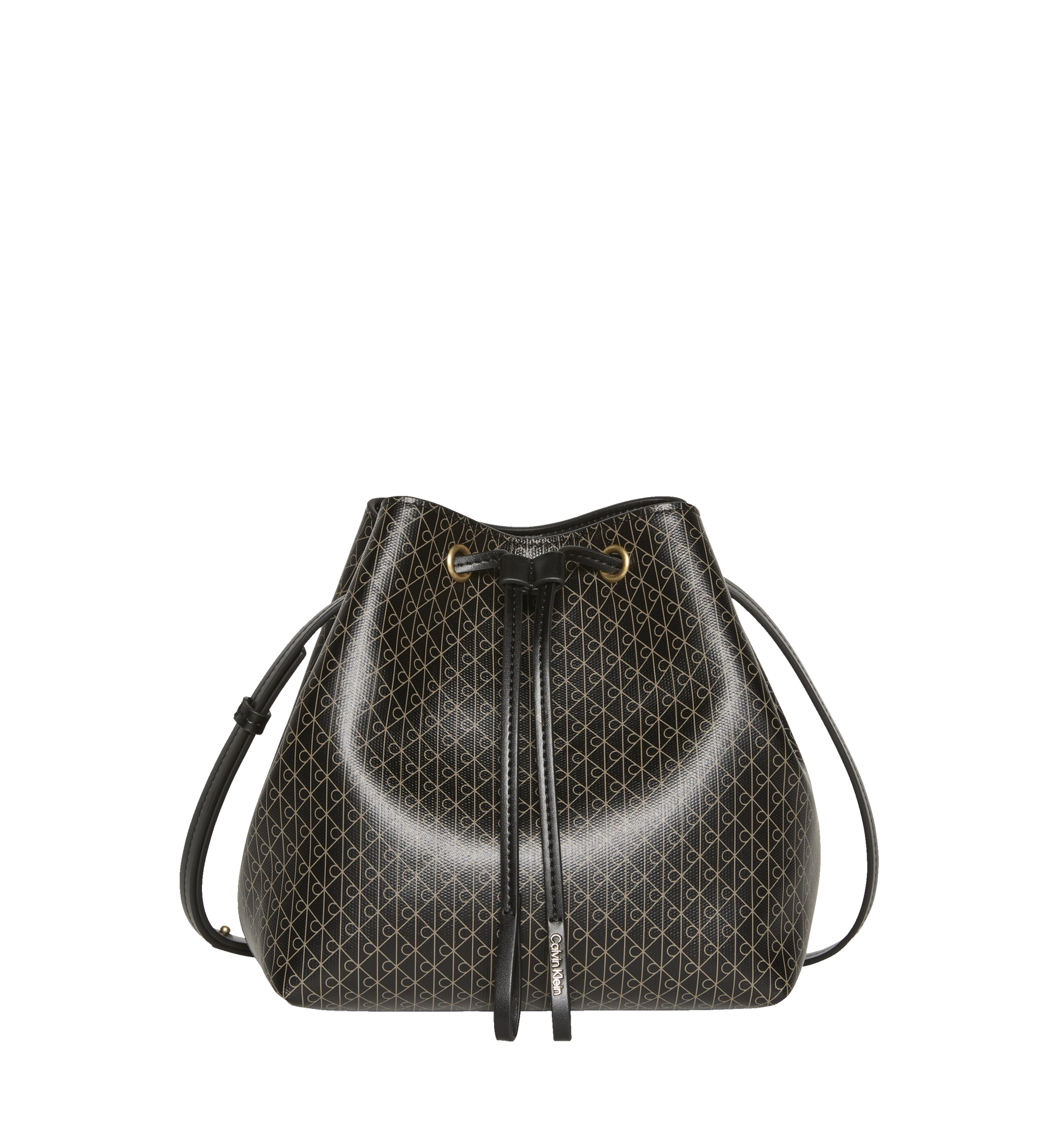 Calvin Klein Emblem Aop Drawstring Bucket Bag