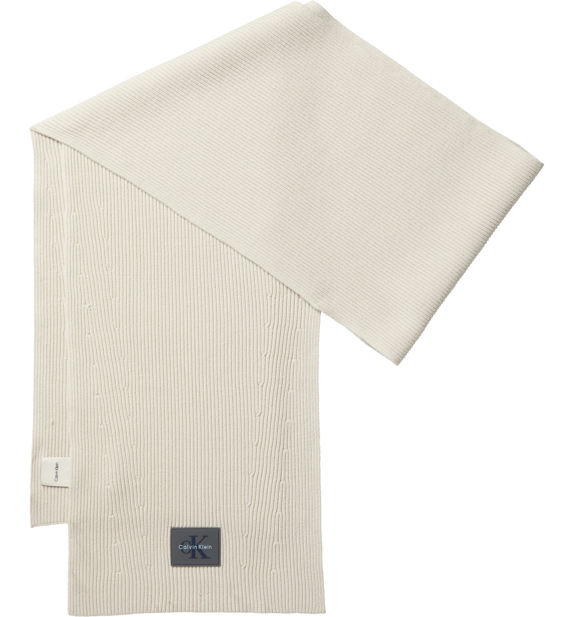 Calvin Klein Monologo Patch Rib Knit Scarf