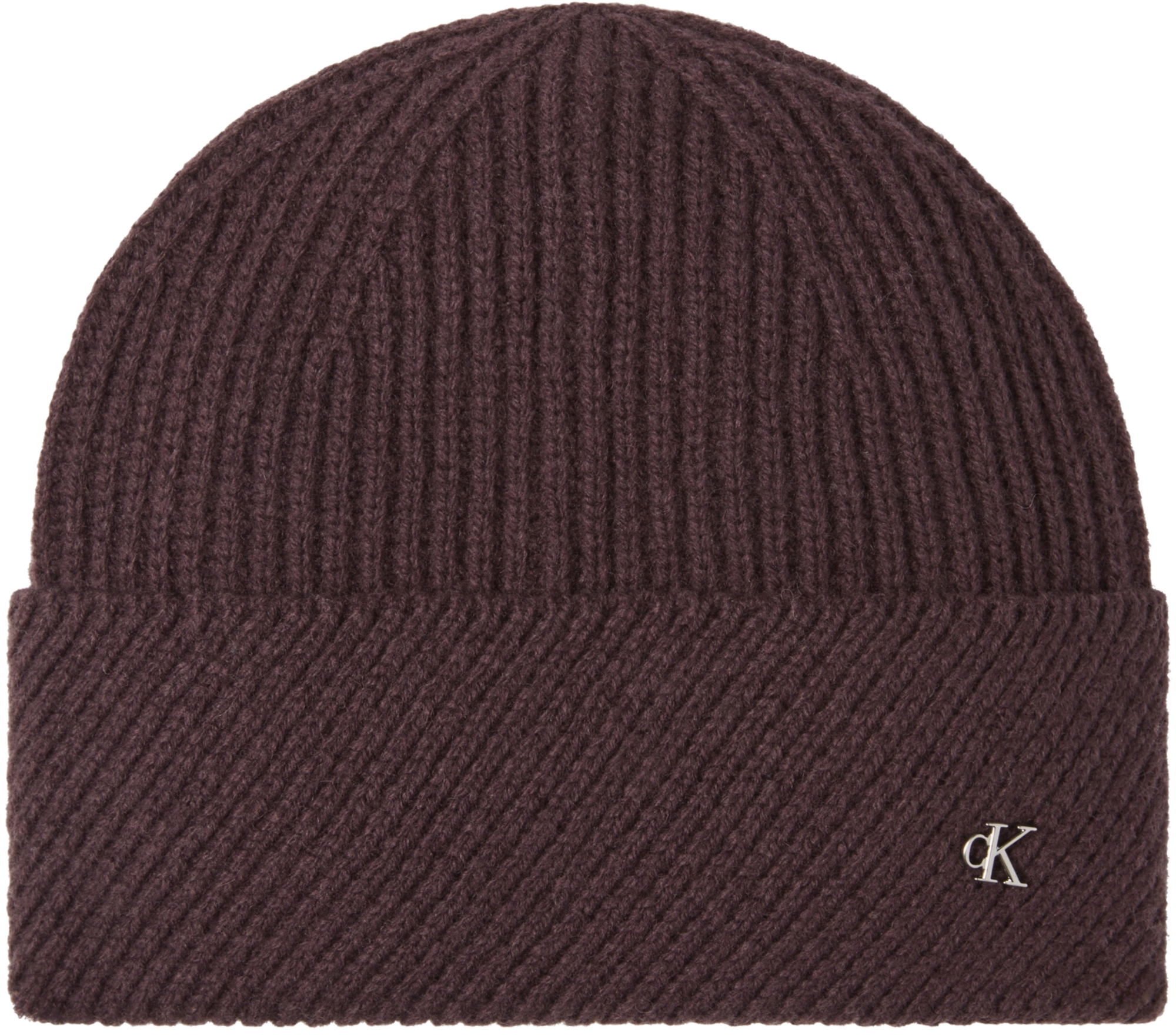 قبعة كالفين كلاين Metal Wool Slanted Rib Beanie