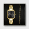 طقم ساعة وسوار كلوز Gift Box La Tétragone Black Steel