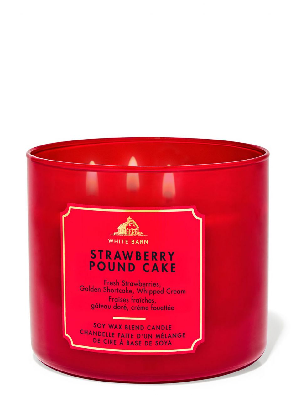 White Barn Strawberry Pound Cake 3-Wick Scented Candle