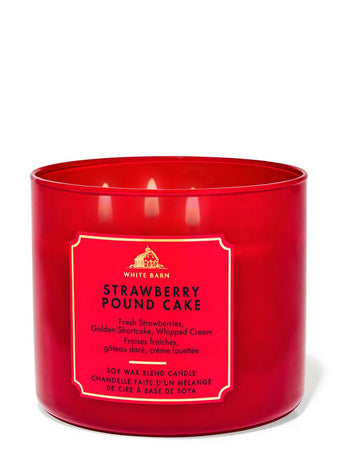 شمعة معطرة وايت بارن Strawberry Pound Cake 3-Wick