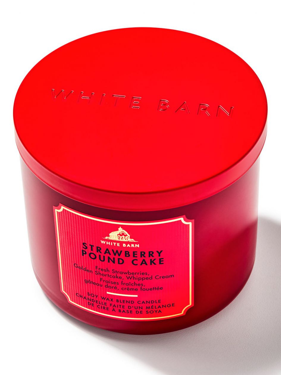 White Barn Strawberry Pound Cake 3-Wick Scented Candle