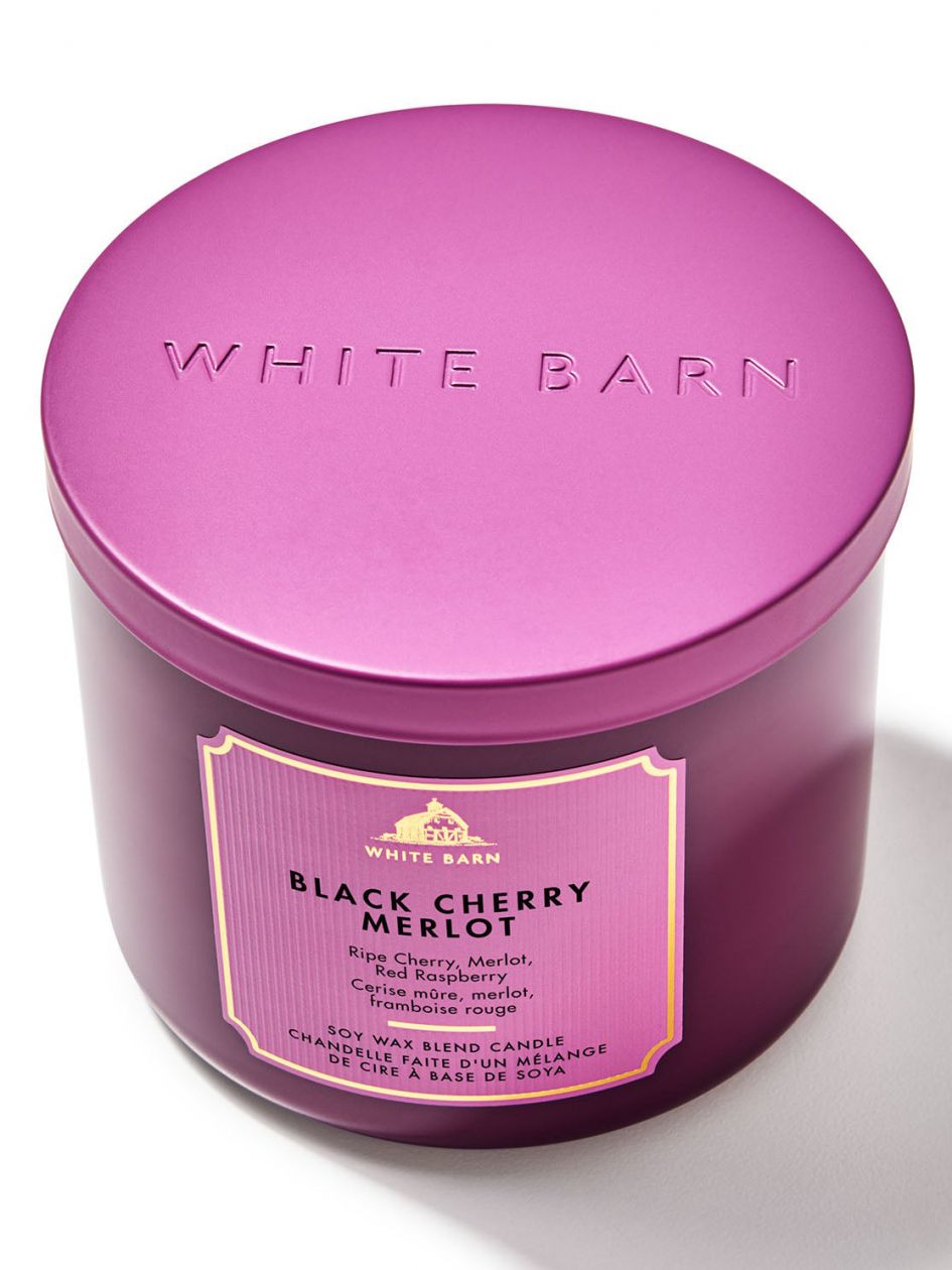 شمعة معطرة وايت بارن Black Cherry Merlot 3-Wick
