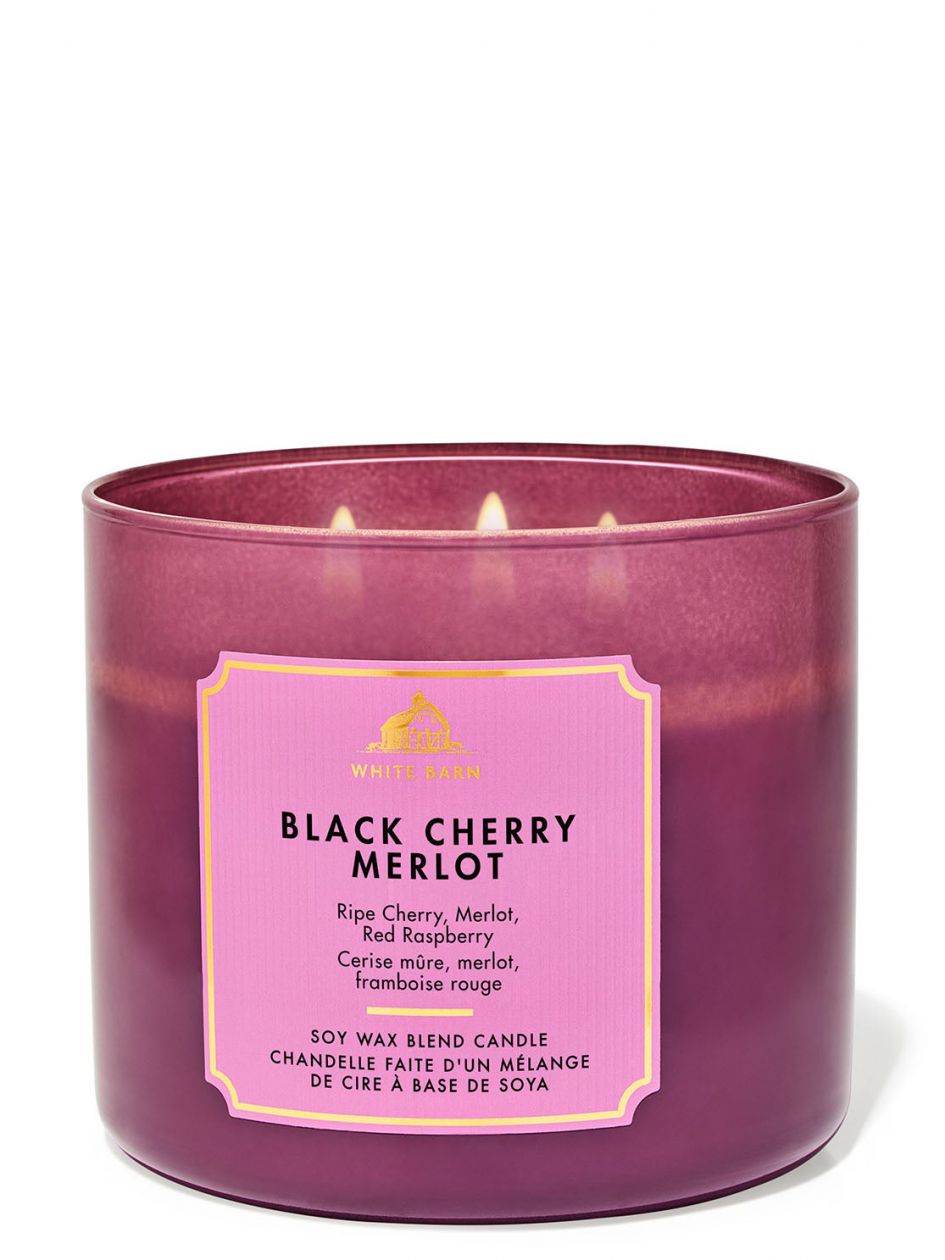 شمعة معطرة وايت بارن Black Cherry Merlot 3-Wick