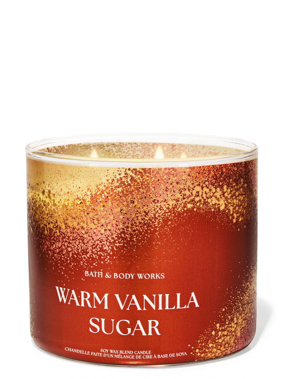 شمعة معطرة باث اند بودي وركس Warm Vanilla Sugar 3-Wick