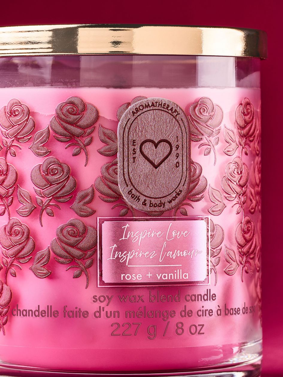 Bath & Body Works Inspire Love: Rose + Vanilla Scented Candle