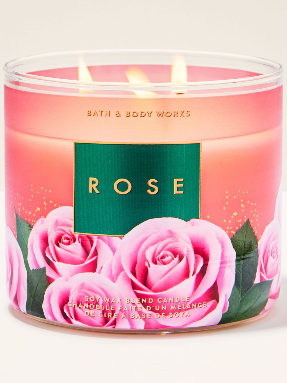 Bath & Body Works Rose 3-Wick Scented Candle