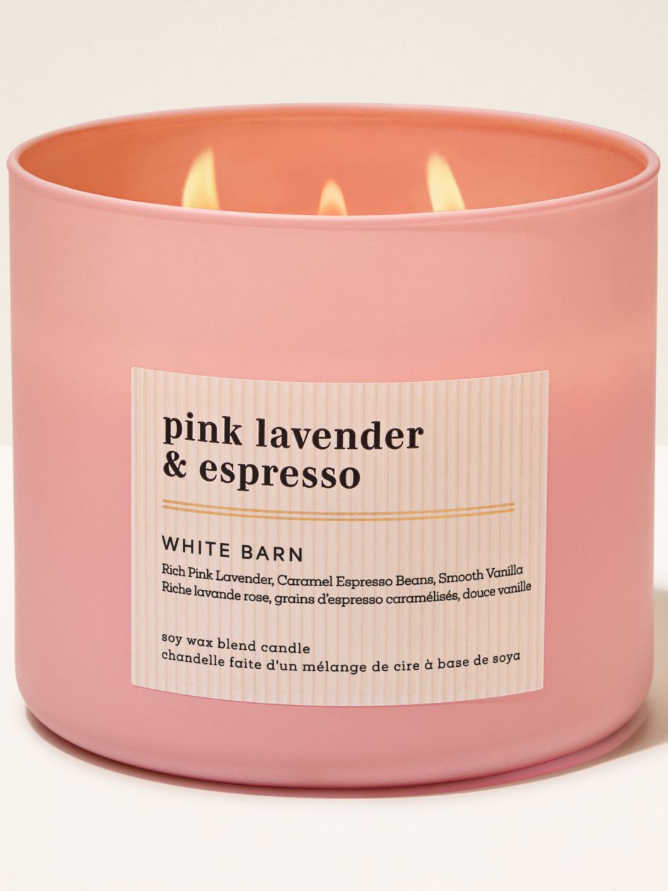 شمعة معطرة وايت بارن Pink Lavender & Espresso 3-Wick