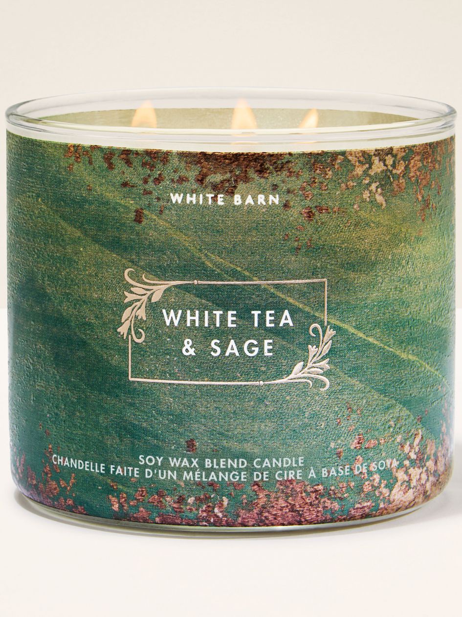 Bath & Body Works White Tea & Sage 3-Wick Scented Candle