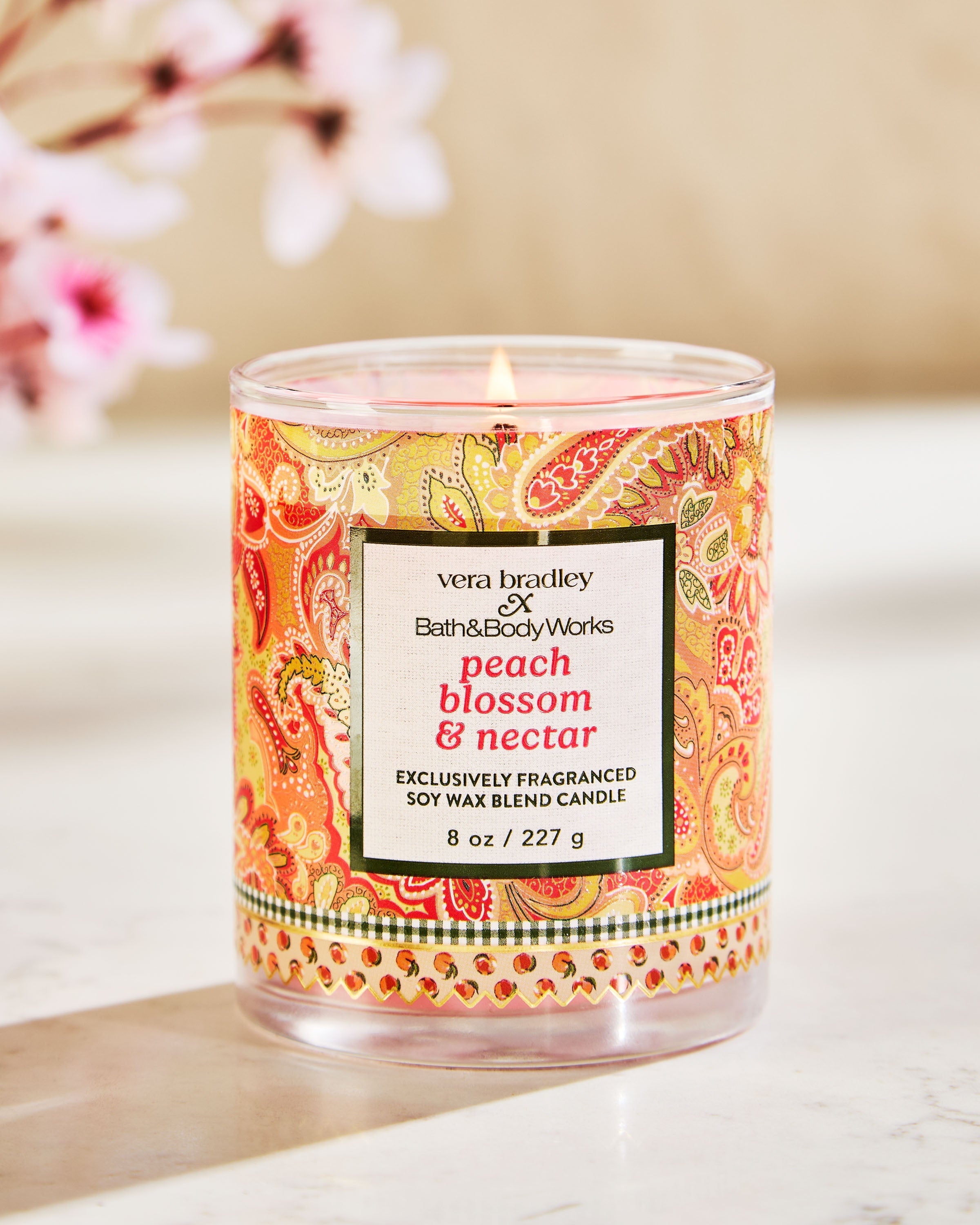 Bath & Body Works Peach Blossom & Nectar Scented Candle