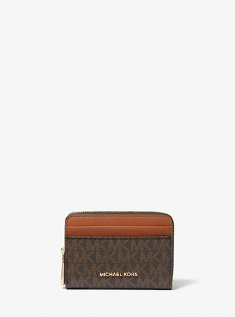 محفظة مايكل كورس Jet Set Small Signature Logo Zip-Around Card Case