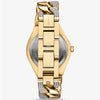 ساعة مايكل كورس Lennox Pavé Gold-Tone Curb-Link