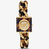 Michael Kors Petite Lock Pavé Gold-Tone and Tortoiseshell Acetate Chain Watch