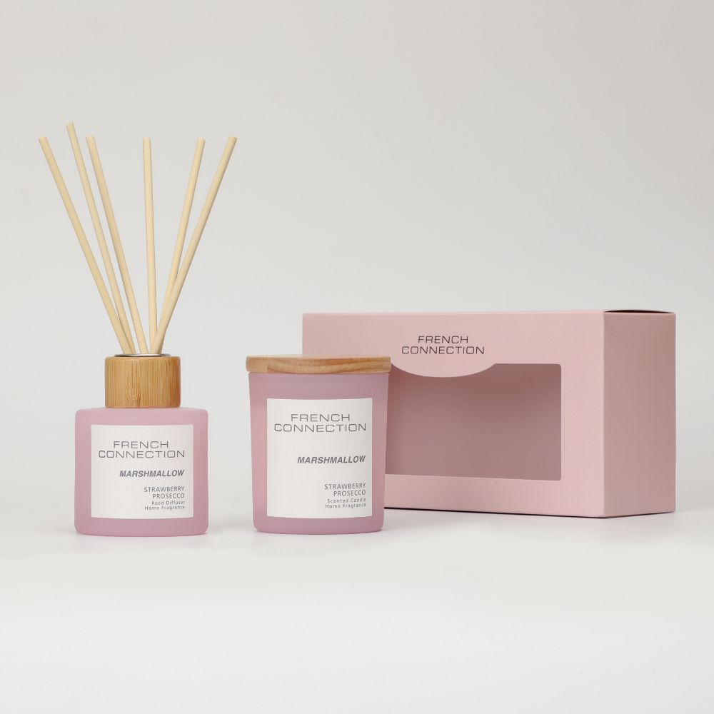 طقم هدية فرنش كونكشن Strawberry and Prosecco Candle And Diffuser Set