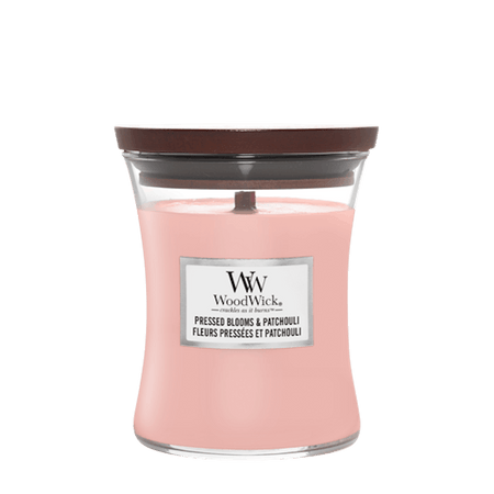 Woodwick Pressed Blooms and Patchouli Medium Scented Candle