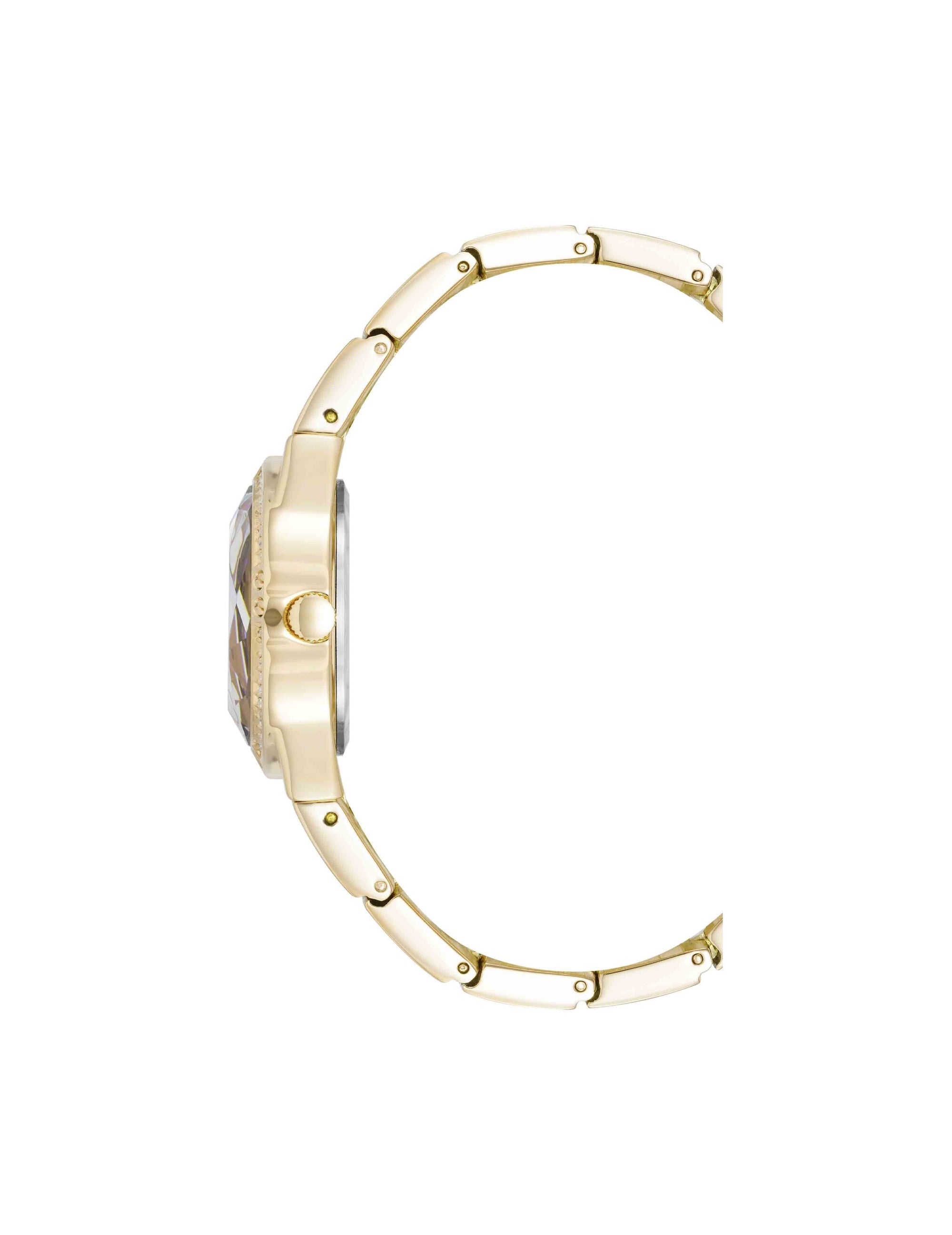 Anne Klein Faceted Crystal Bezel Watch