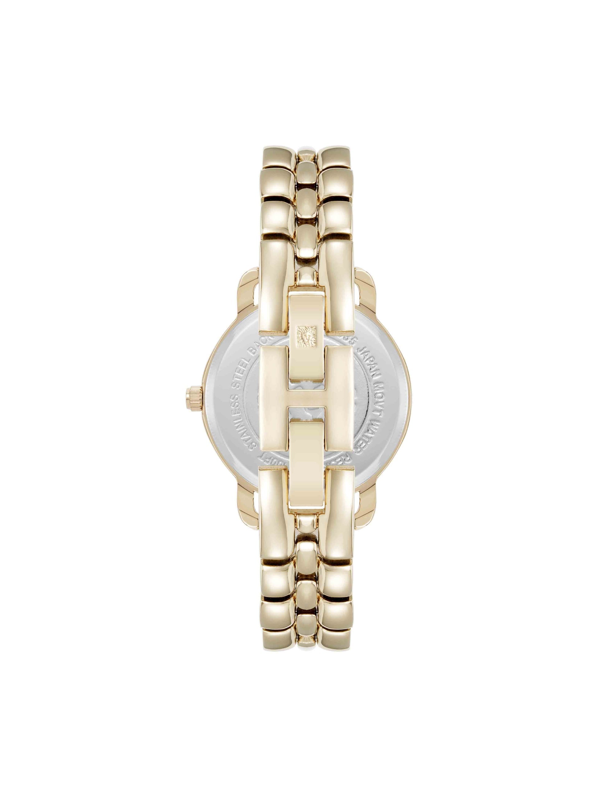 Anne Klein Signature Round Crystal Accented Dial Watch