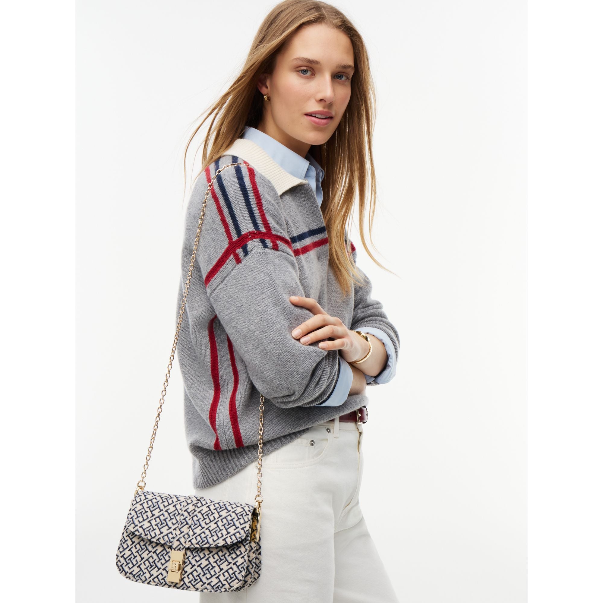 حقيبة تومي هيلفيجر Heritage Chain Cross Jacquard