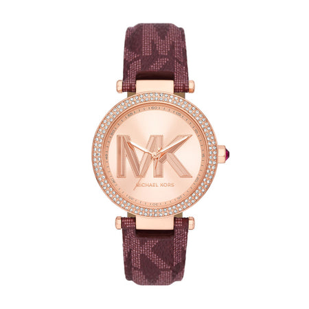 Michael Kors Parker Pavé Roes-Gold-Tone and Logo Watch