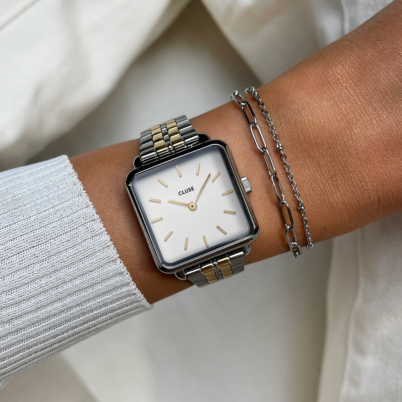 Cluse La Tétragone Watch and Bracelet Set