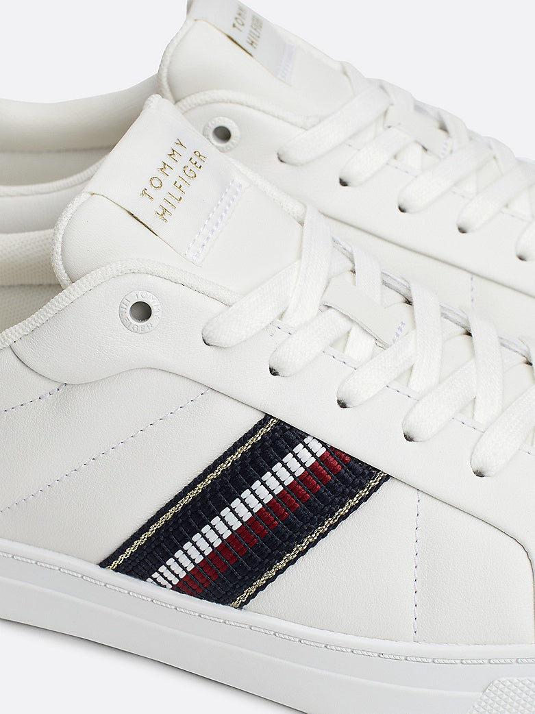 Tommy Hilfiger Leather Signature Tape Court Trainers Sneaker
