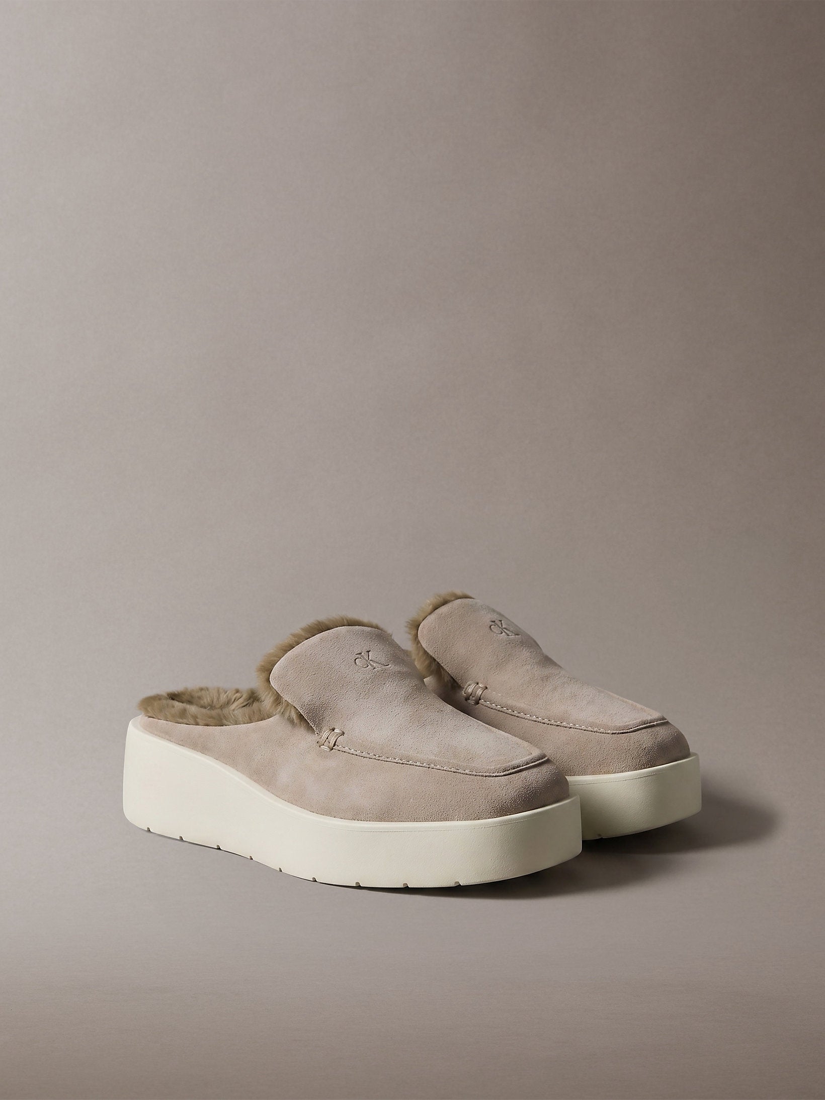 Calvin Klein Flatform Mule Suede Wl Shoe