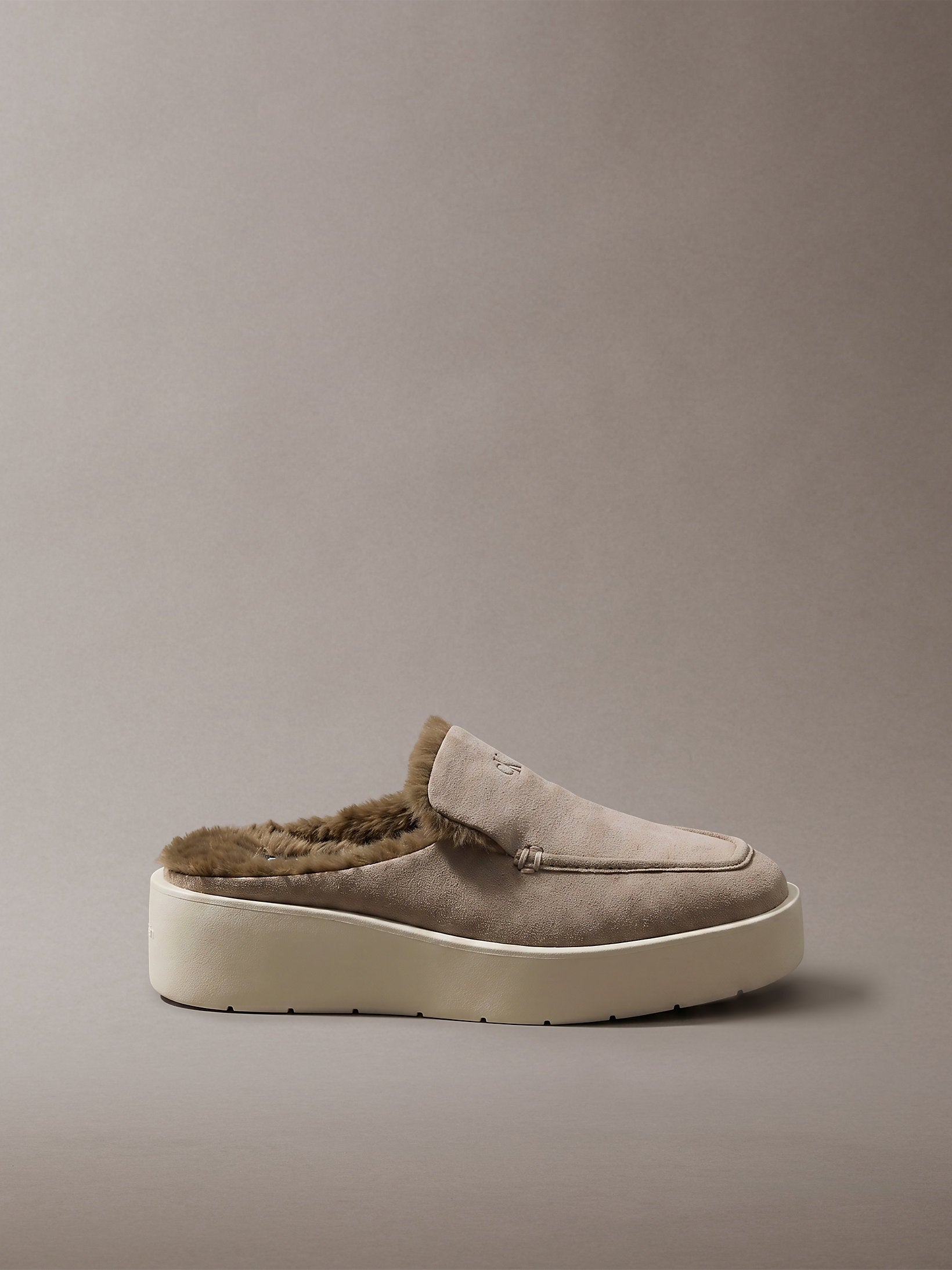 Calvin Klein Flatform Mule Suede Wl Shoe
