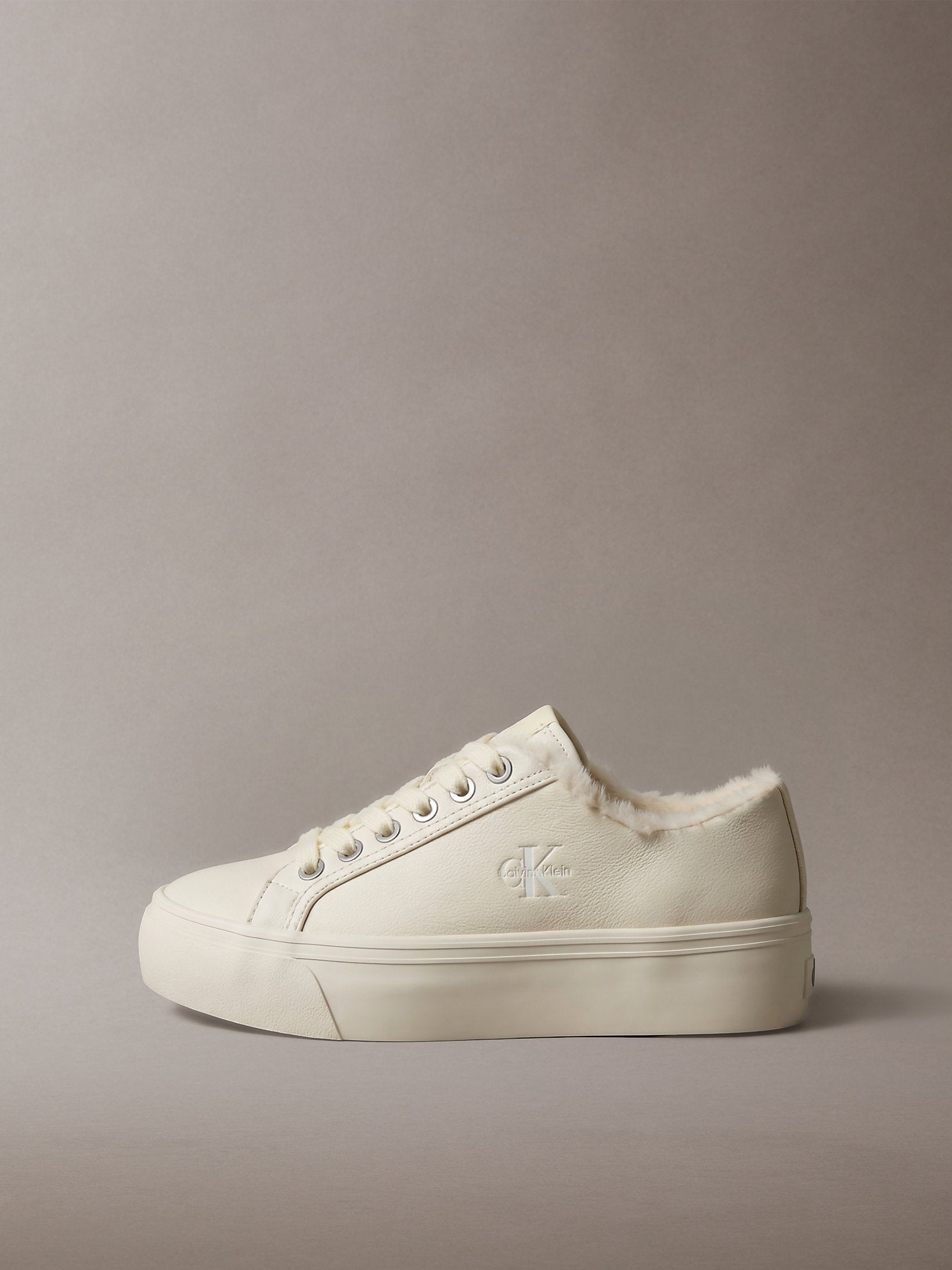Calvin Klein Vulc Flatf Laceup Lth Fur Sneaker