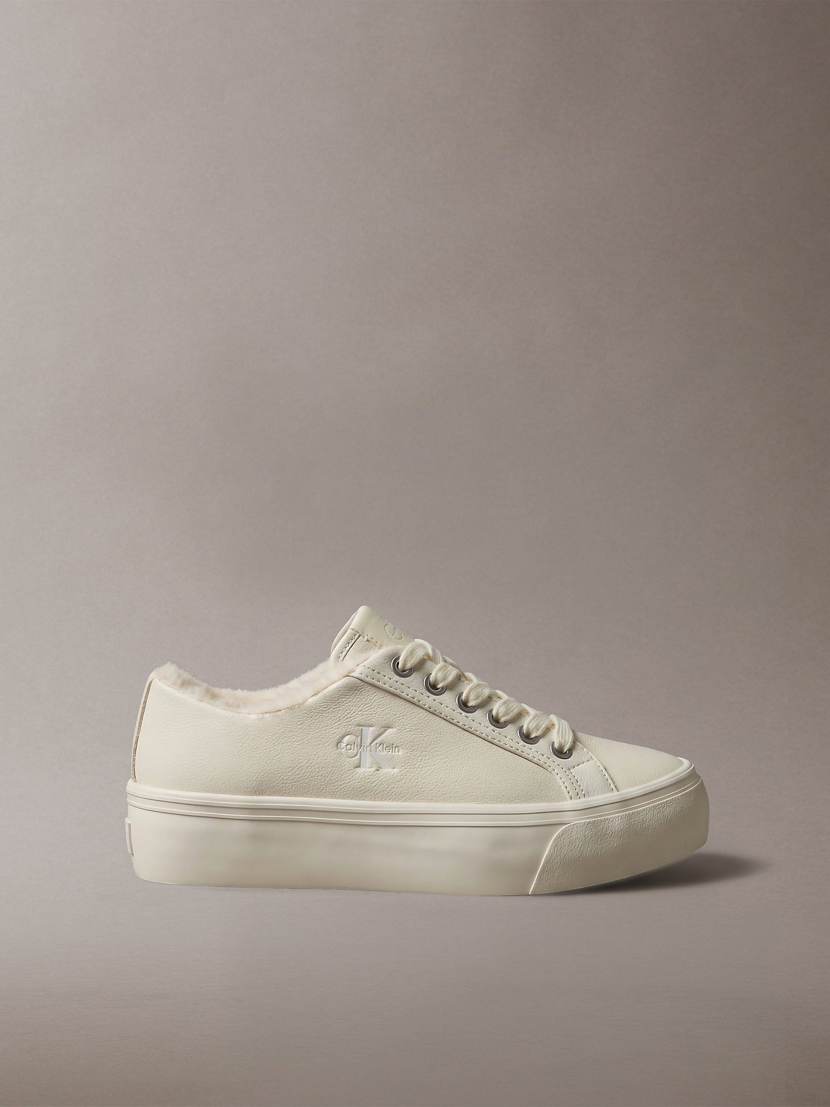 Calvin Klein Vulc Flatf Laceup Lth Fur Sneaker
