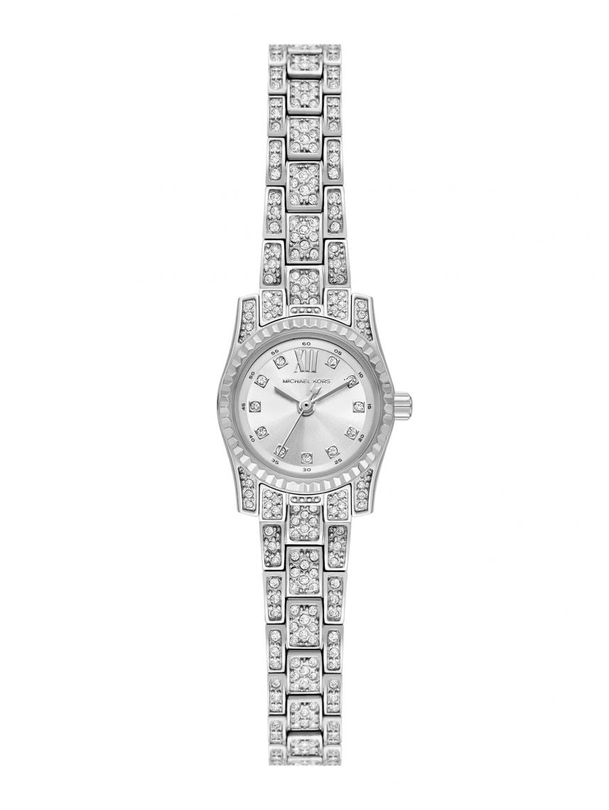 Michael Kors Mini Lexington Pavé Silver-Tone Watch