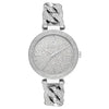 Michael Kors Catelyn Chain Pave Glitz Silver Crystal Watch