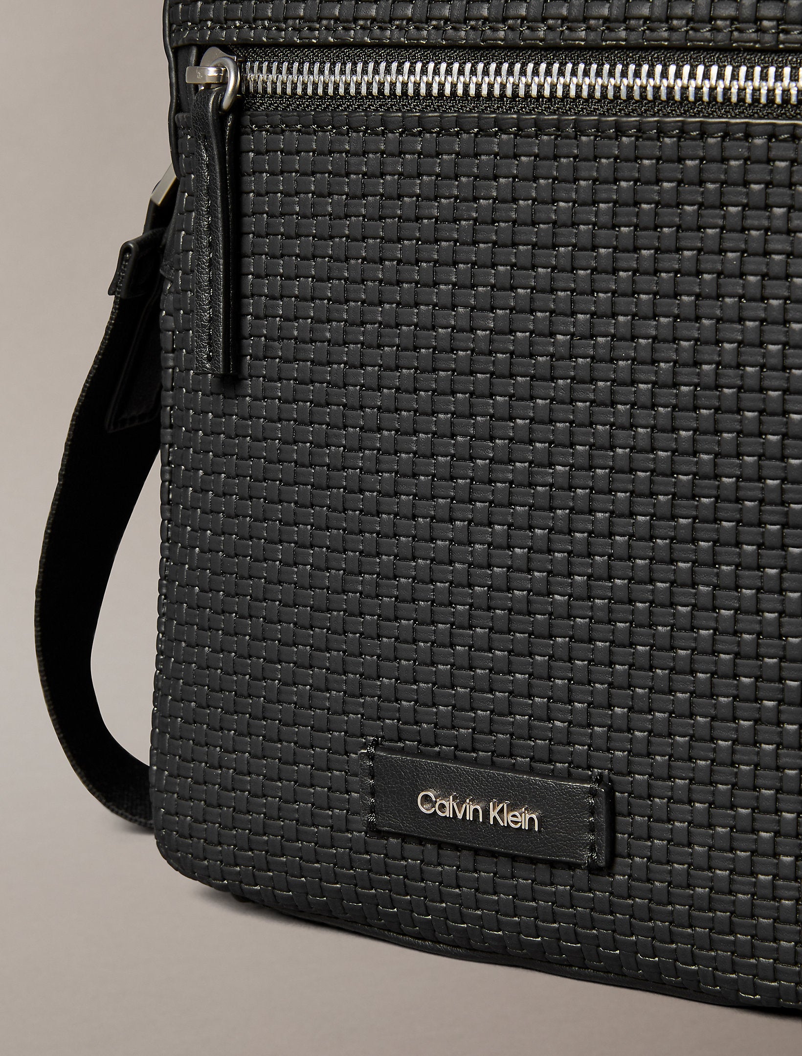 Calvin Klein Embossed Woven Reporter Bag