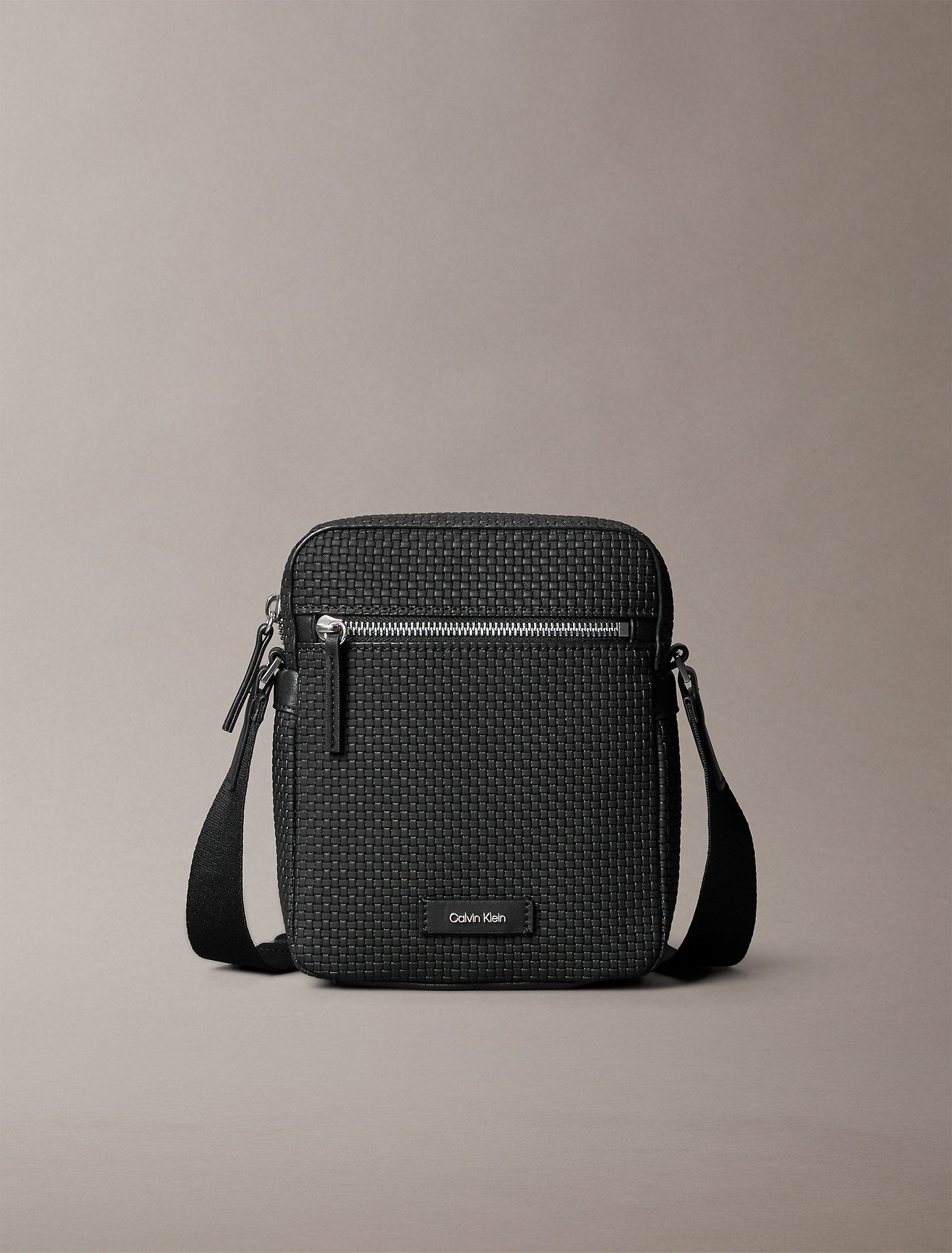 Calvin Klein Embossed Woven Reporter Bag