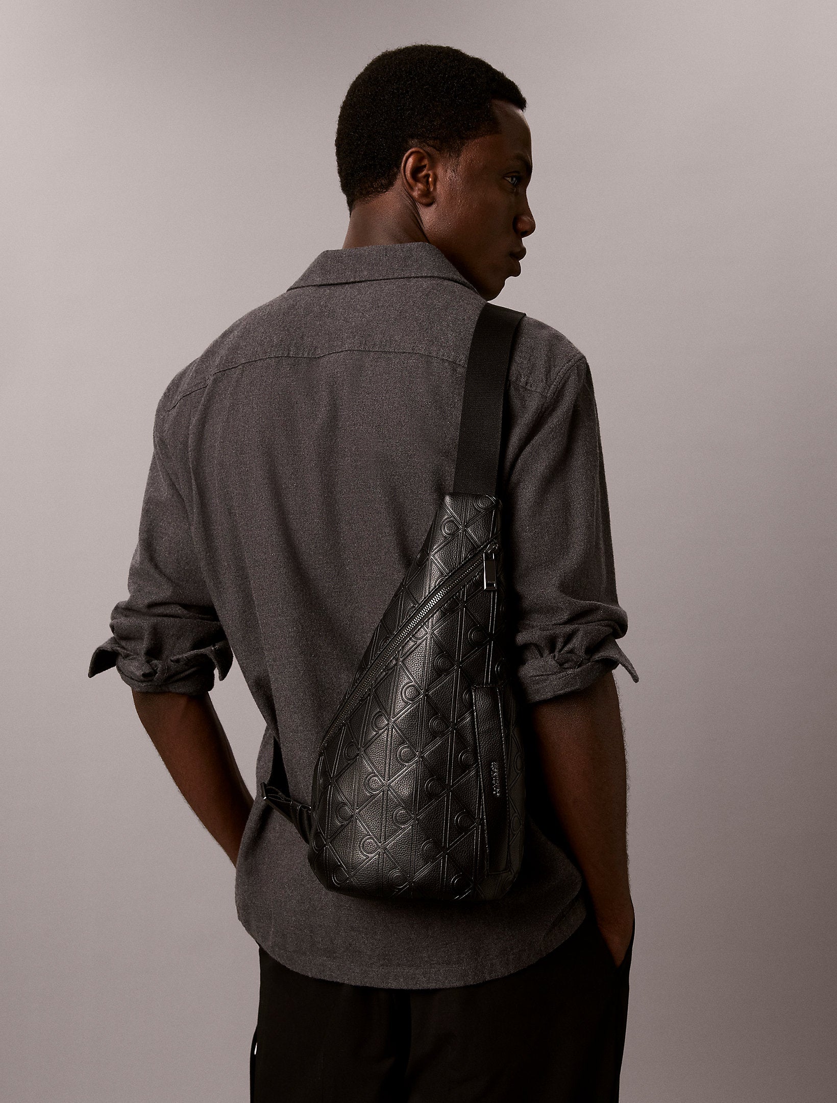 Calvin Klein Emblem Aop Deboss Ns Sling Bag