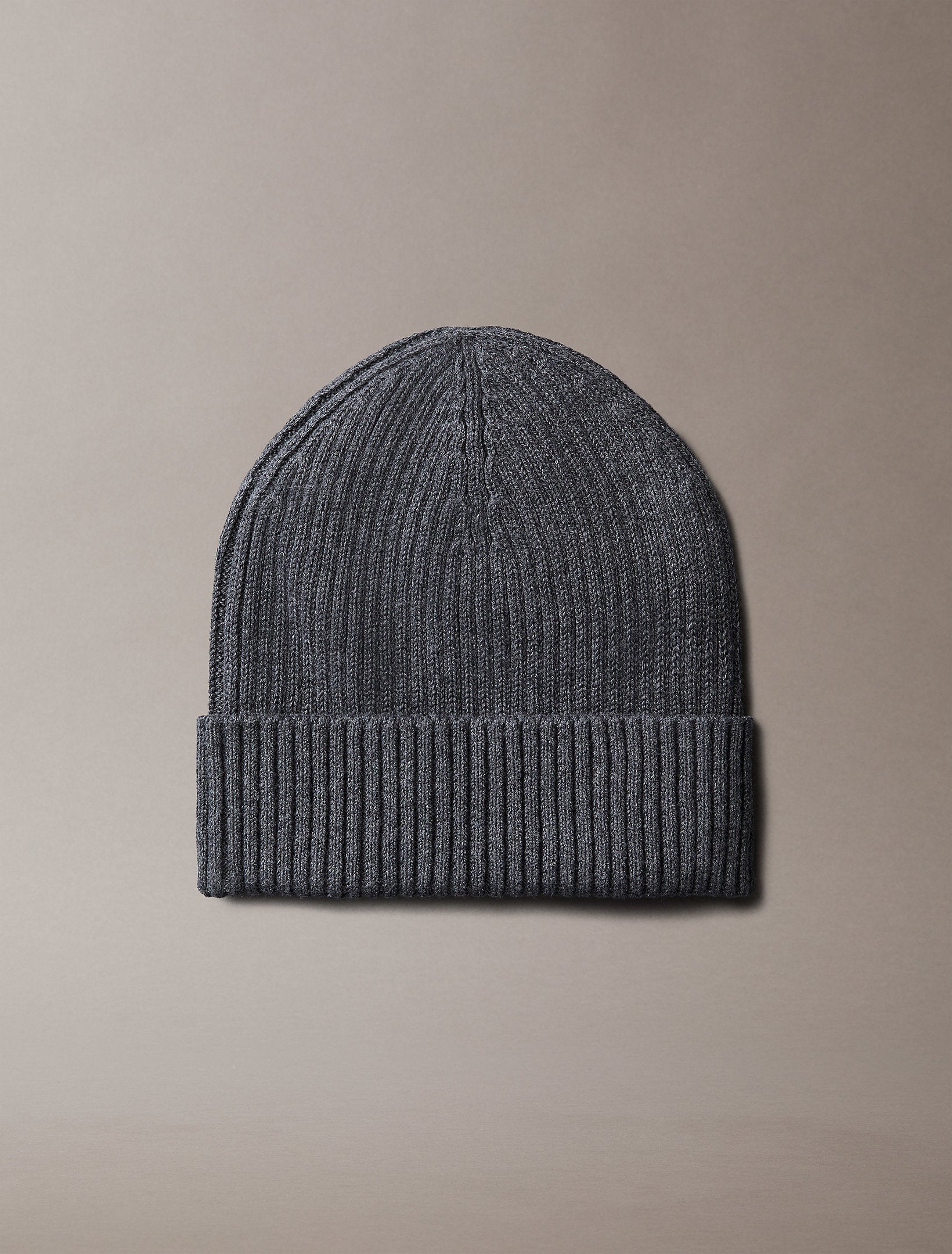 Calvin Klein Patch Chunky Rib Cotton Beanie Hat