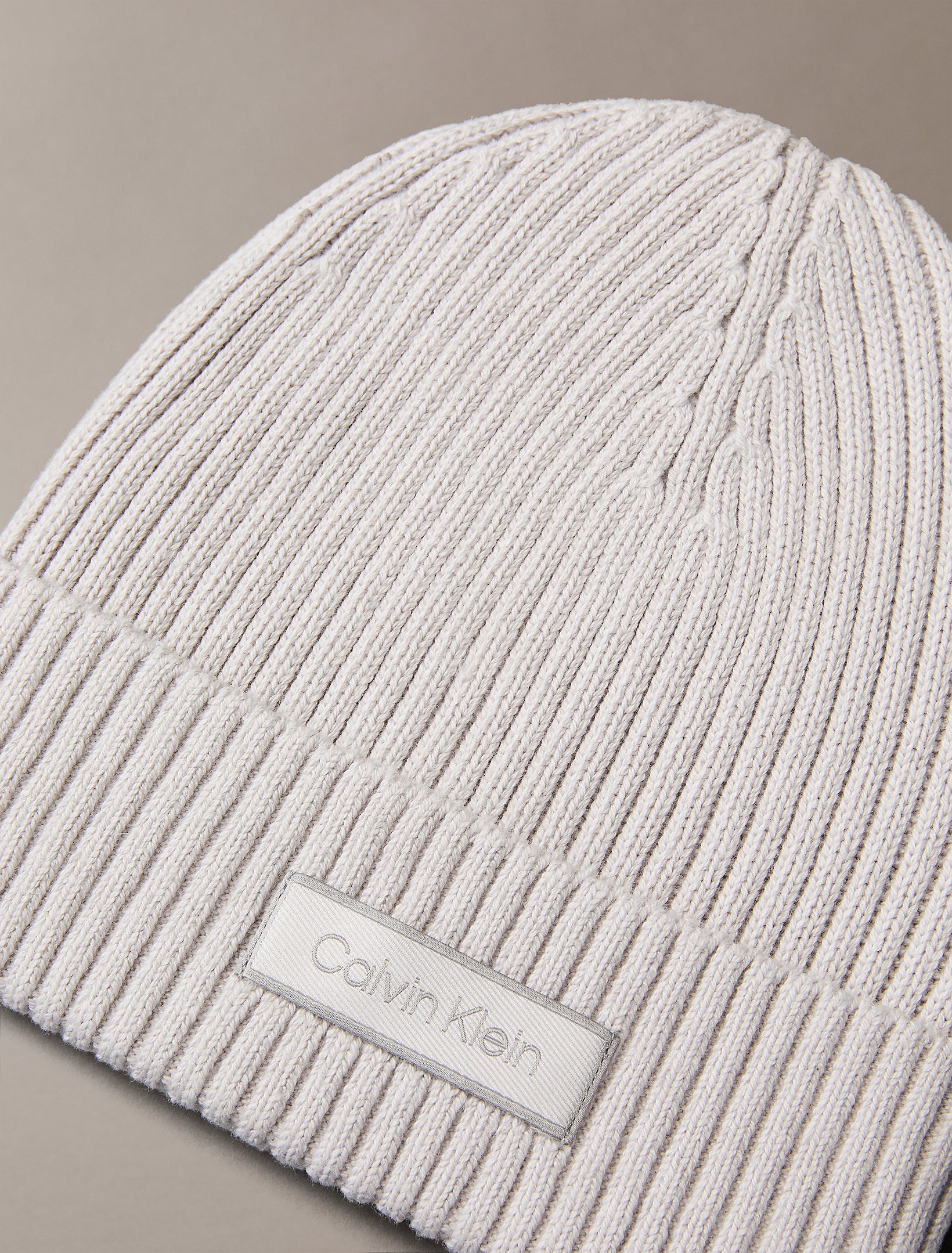 قبعة كالفين كلاين Patch Chunky Rib Cotton Beanie